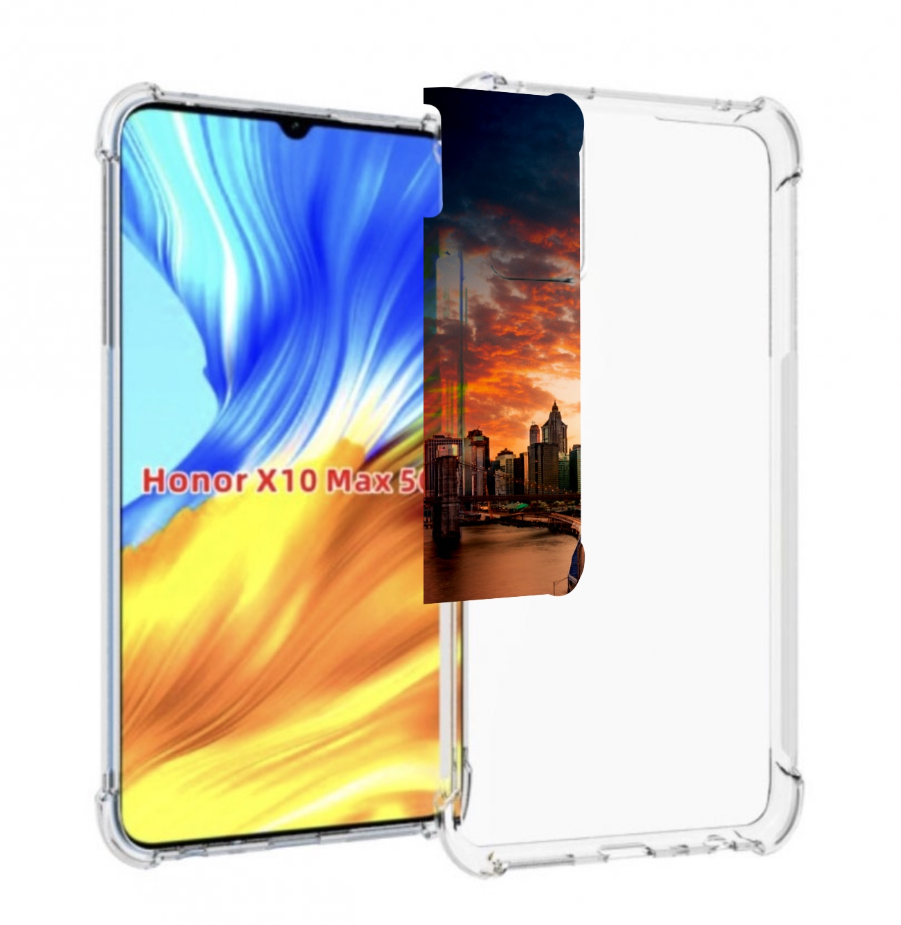 

Чехол MyPads американский город фото для Honor X10 Max, Прозрачный, Tocco