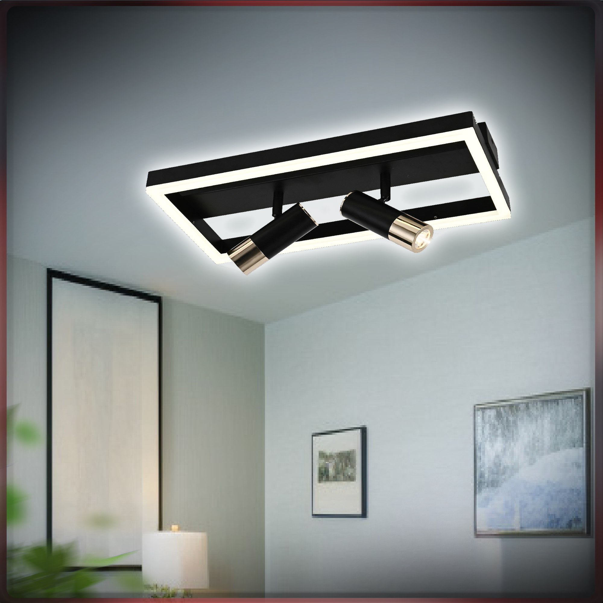 Светодиодная люстра Europa Lighting MX 10900-3, Black+Gold на 10 кв.м. с пультом