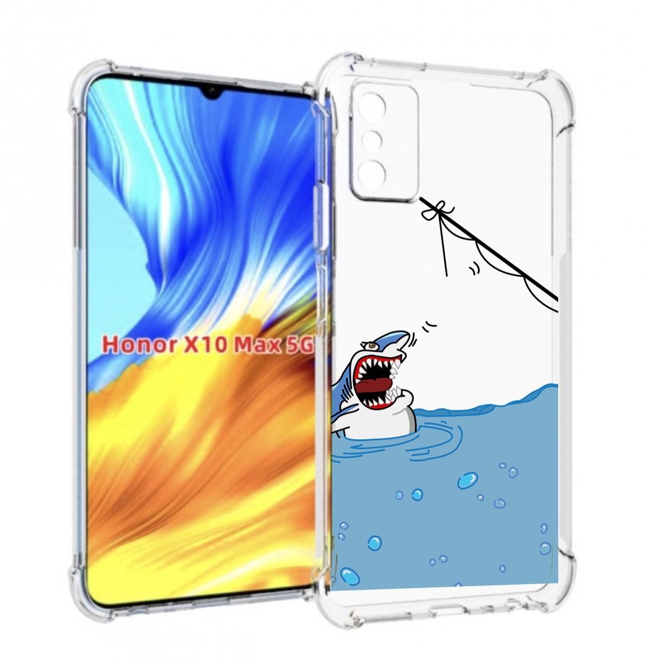 

Чехол MyPads акула-рисунок для Honor X10 Max, Прозрачный, Tocco