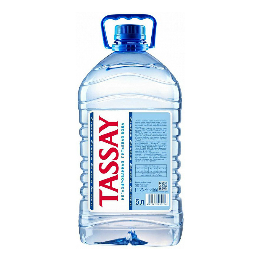 фото Вода питьевая tassay негазированная 5 л