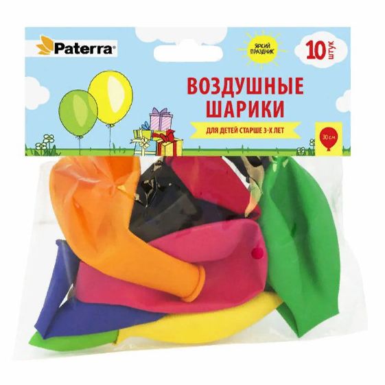 

Воздушные шары Paterra 401-939 латекс 10 шт, Разноцветный