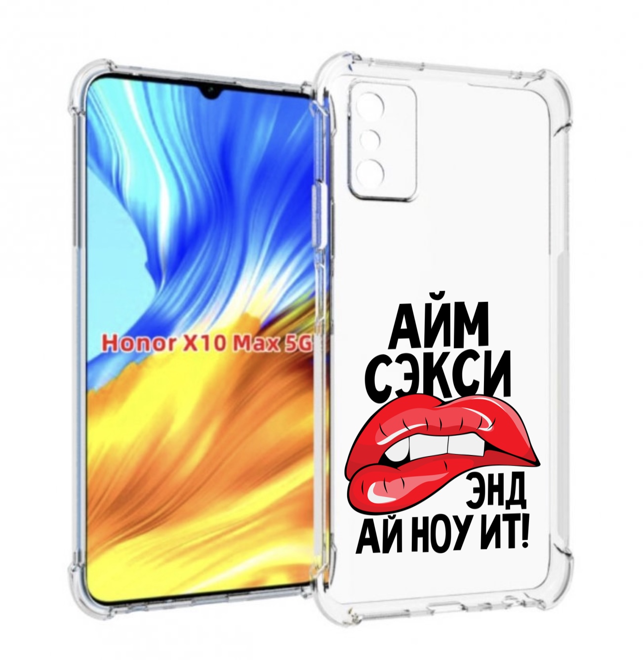 

Чехол MyPads айм-секси для Honor X10 Max, Прозрачный, Tocco