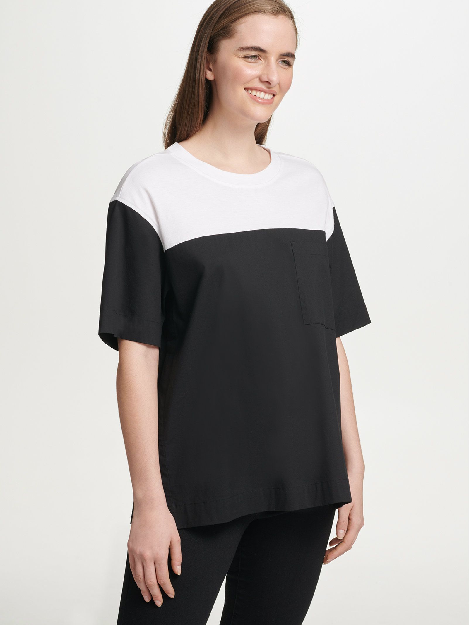 

Блуза женская DKNY P9DAPBPG/WHBL черная L, P9DAPBPG