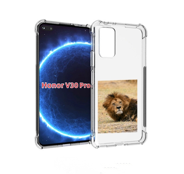

Чехол бампер MyPads Лев-лежит мужской для Honor V30 Pro, Прозрачный, Tocco