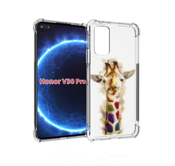 

Чехол бампер MyPads Красочный жираф для Honor V30 Pro, Прозрачный, Tocco