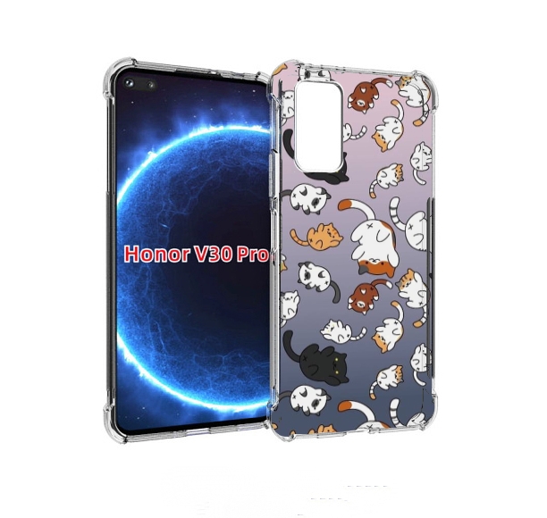 

Чехол бампер MyPads Котики-летают для Honor V30 Pro, Прозрачный, Tocco