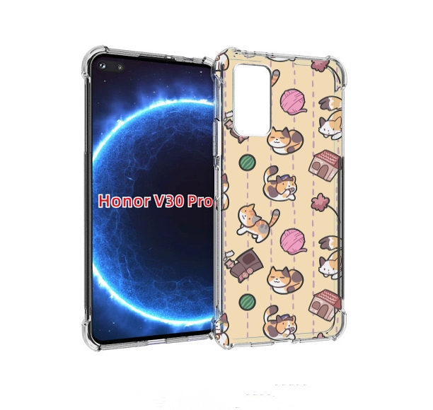 

Чехол бампер MyPads Котики-клубочки для Honor V30 Pro, Прозрачный, Tocco