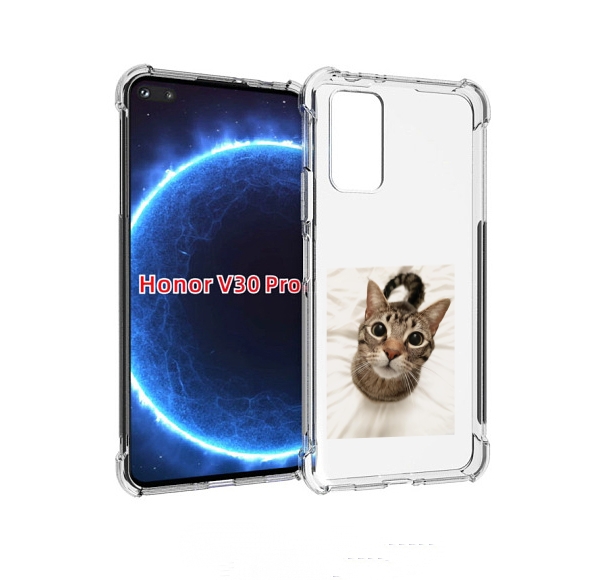 

Чехол бампер MyPads Котик для Honor V30 Pro, Прозрачный, Tocco