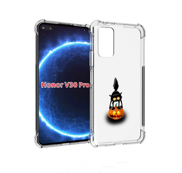

Чехол бампер MyPads Котик с тыквой для Honor V30 Pro, Прозрачный, Tocco