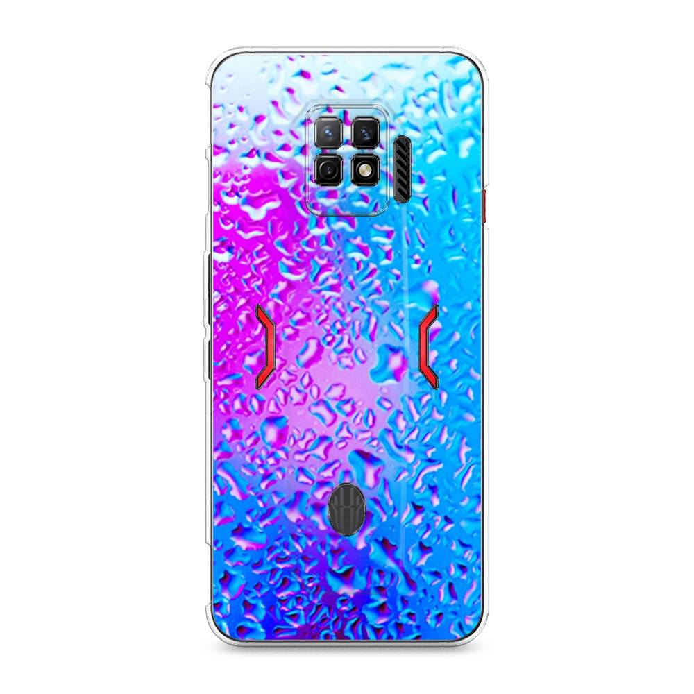 

Чехол на ZTE Nubia Red Magic 7 Pro "Капли на стекле", Голубой;розовый, 136050-3