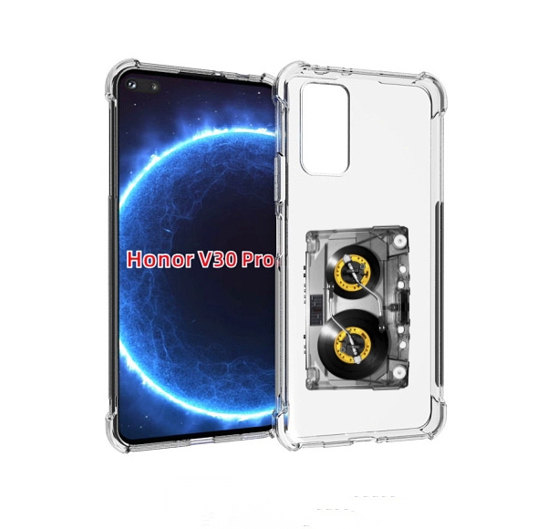 

Чехол бампер MyPads Кассета музыкальная для Honor V30 Pro, Прозрачный, Tocco