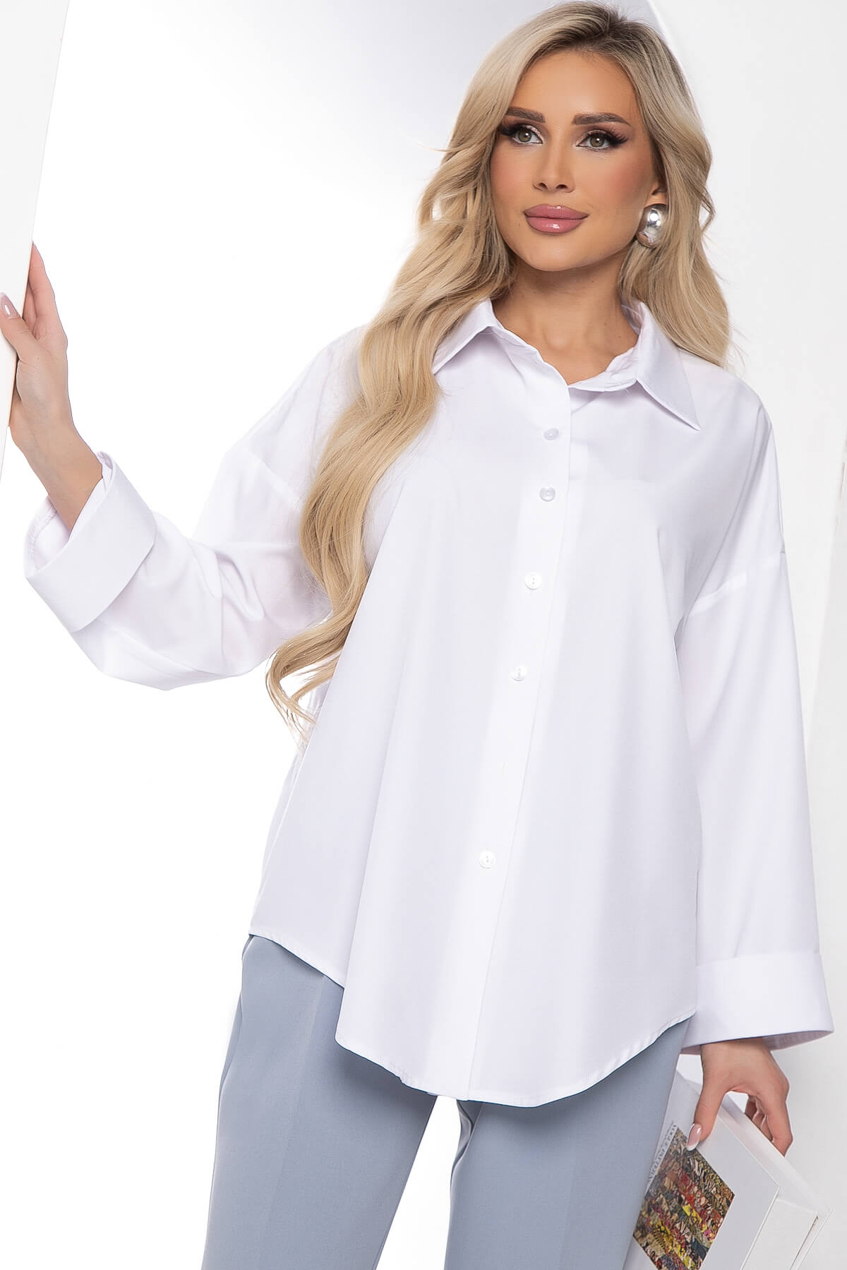 

Рубашка женская LT Collection Каталина белая 46 RU, Белый, Каталина