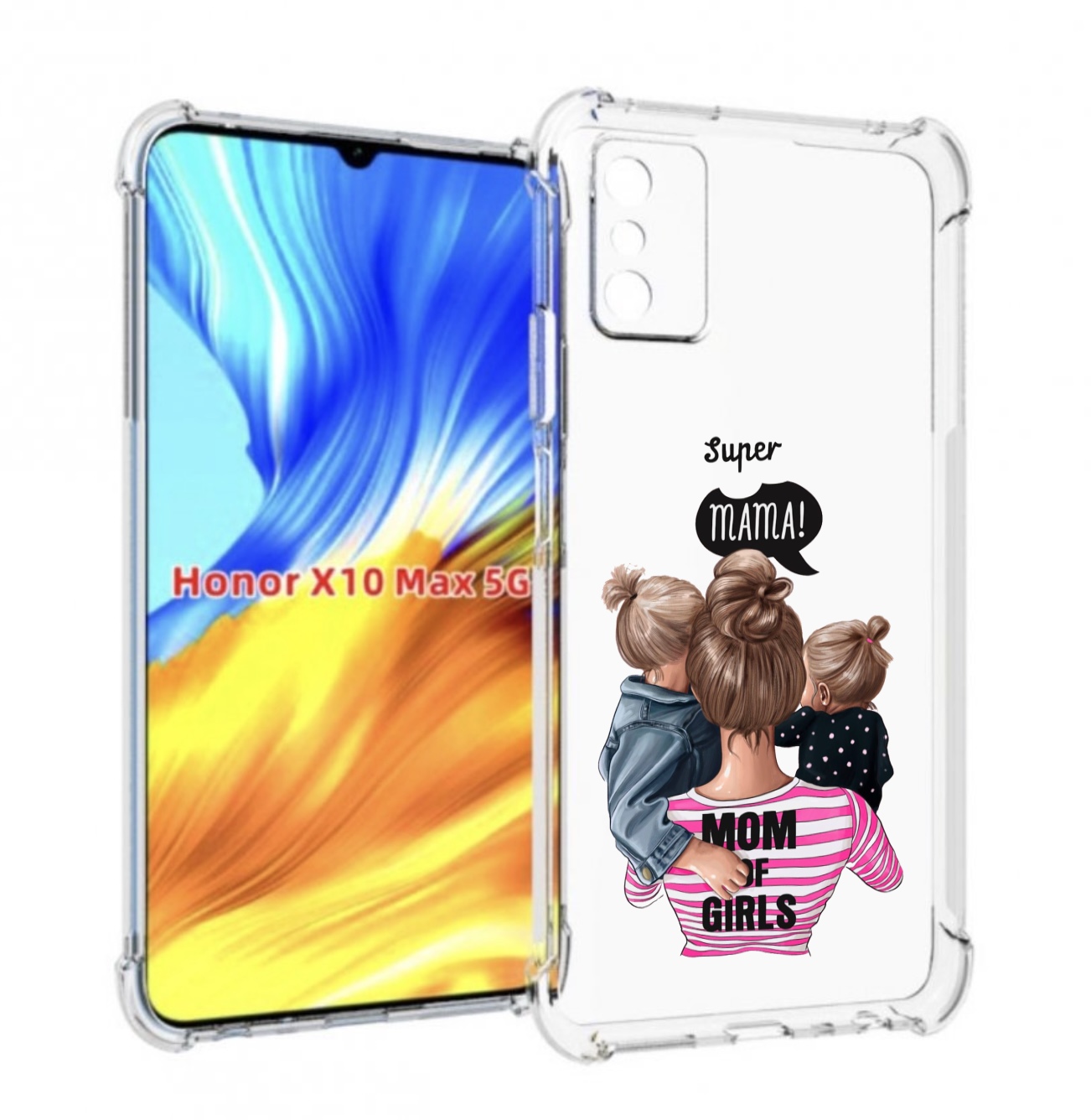 

Чехол MyPads Супер-мама-2 женский для Honor X10 Max, Прозрачный, Tocco