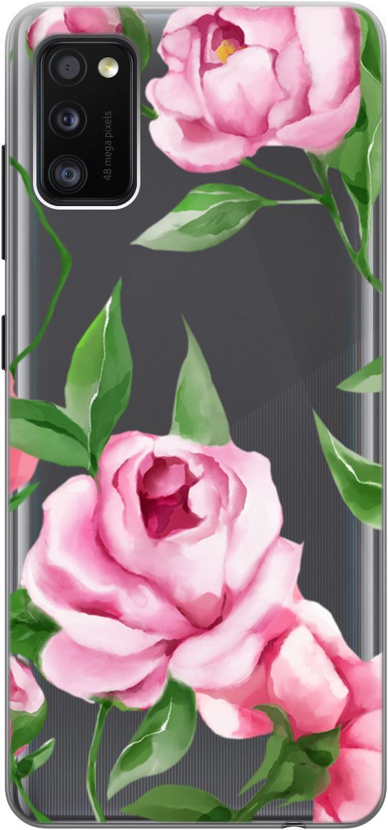 

Чехол на Samsung Galaxy A41 с принтом "Amazing Peonies" прозрачный, Прозрачный;розовый, 5378