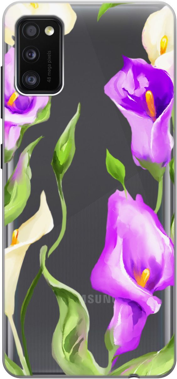 

Чехол на Samsung Galaxy A41 с принтом "Amazing Callas" прозрачный, Прозрачный;фиолетовый, 5378