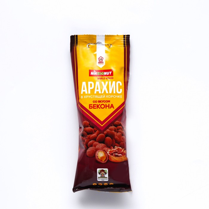 

Арахис NIKBIONUT в хрустящей корочке со вкусом бекон 60 г