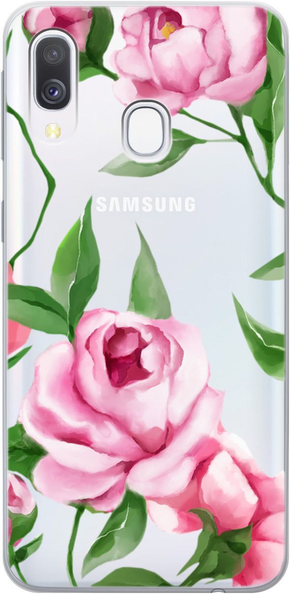 

Чехол на Samsung Galaxy A40 с принтом "Amazing Peonies" прозрачный, Прозрачный;розовый, 5375