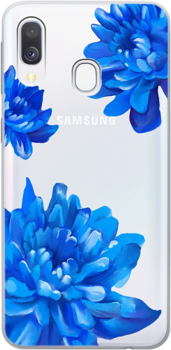 

Чехол на Samsung Galaxy A40 с принтом "Amazing Asters" прозрачный, Прозрачный;голубой, 5375