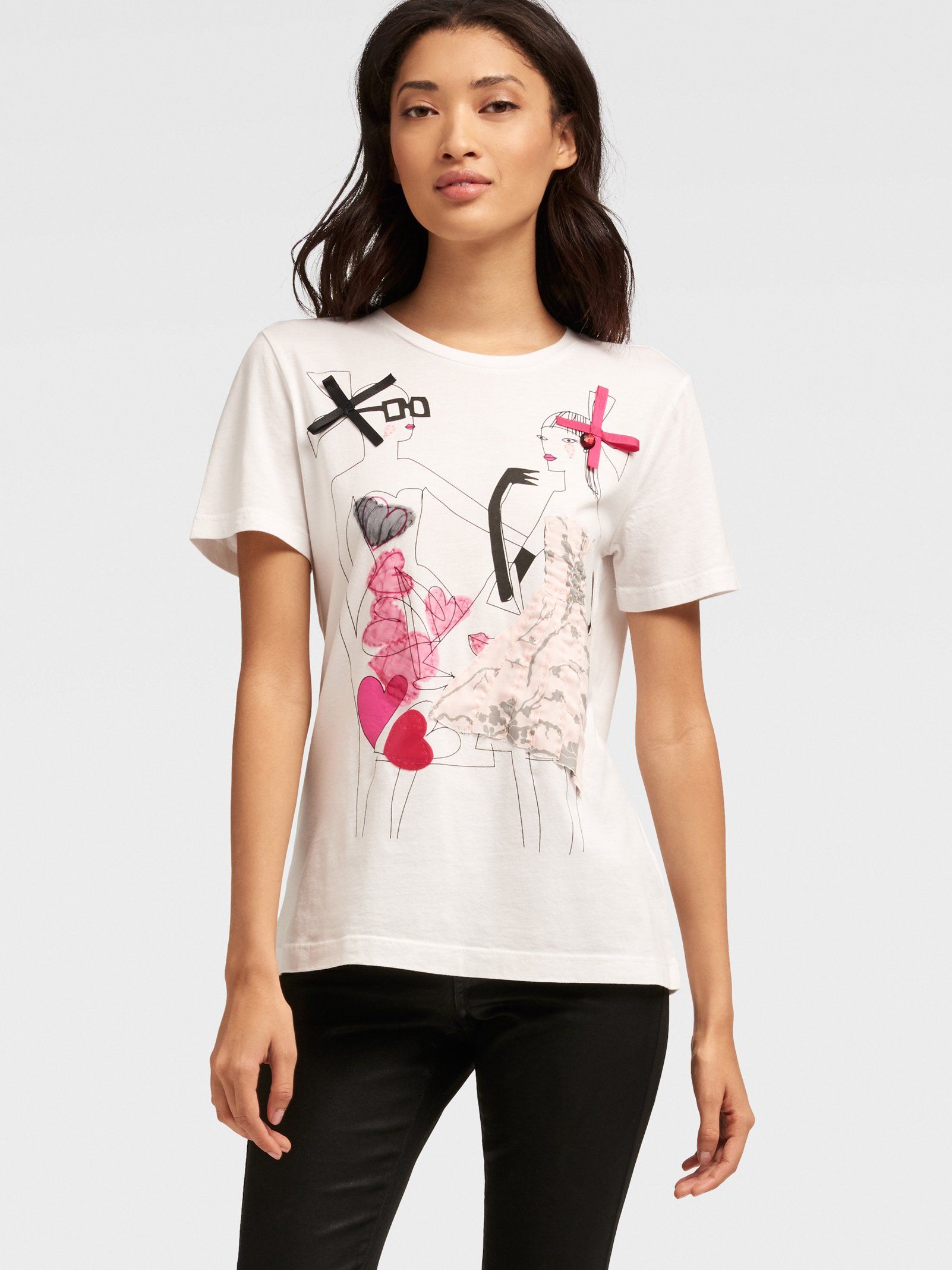 

Футболка женская DKNY P8KH9D61 белая S, P8KH9D61