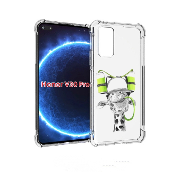 

Чехол бампер MyPads Жираф для Honor V30 Pro, Прозрачный, Tocco