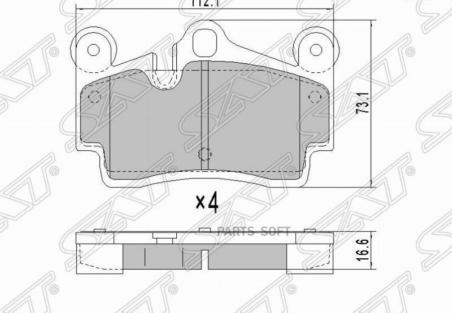 

Колодки Тормозные Зад Audi Q7 06-/ Vw Touareg 02- Sat арт. ST-7L0698451B