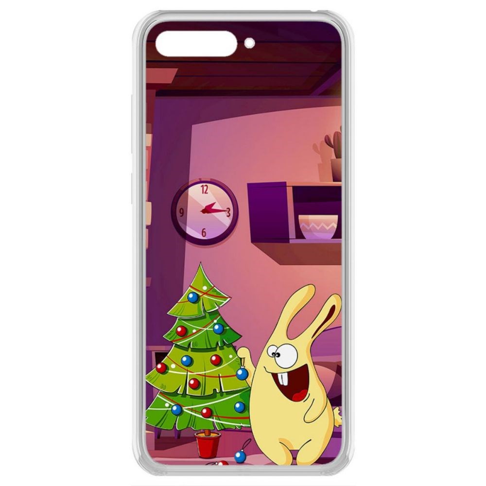 

Чехол-накладка Krutoff Clear Case Кролик для Huawei Y6 (2018)
