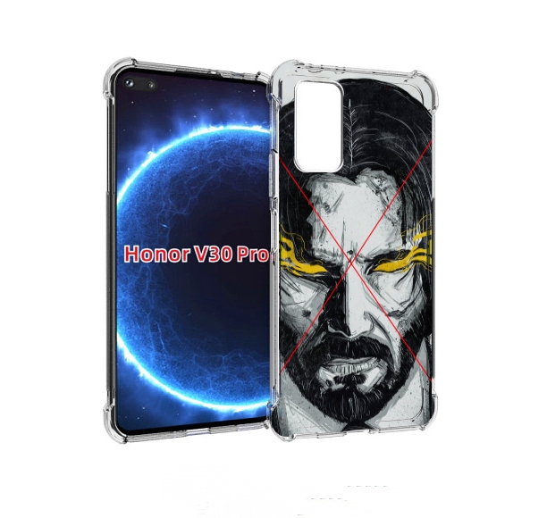 

Чехол бампер MyPads Джон-Уик для Honor V30 Pro, Прозрачный, Tocco