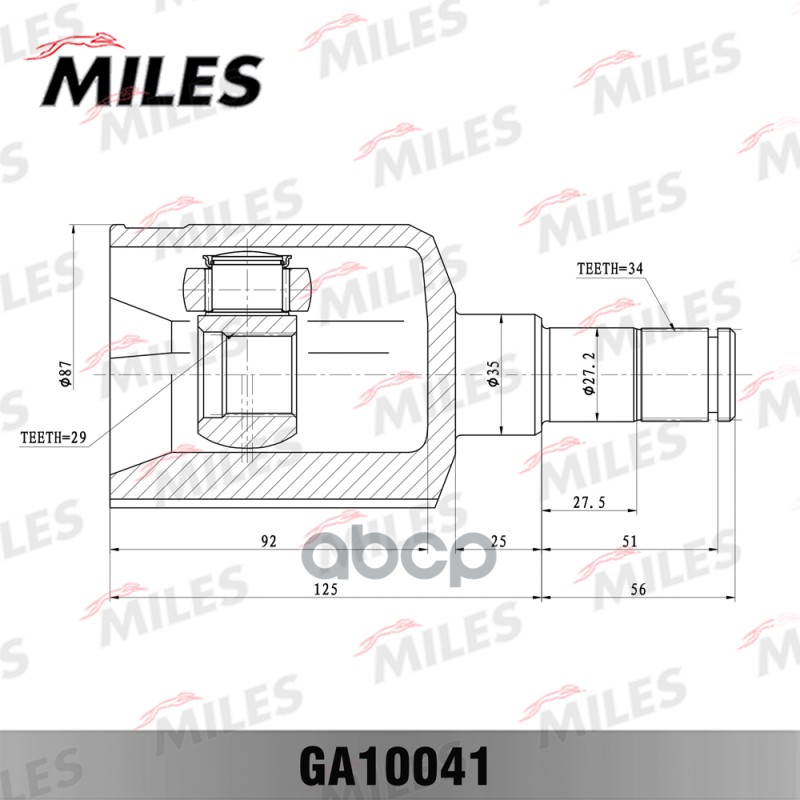 

Шрус Daewoo Espero 2.0 95-99 Внутр. Miles GA10041