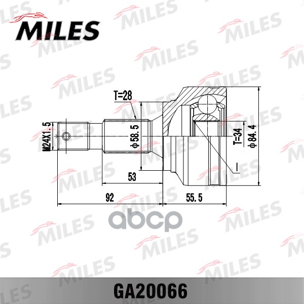 

Шрус Citroen C8/Peugeot 407/807 1.6-2.2 02- Нар. Miles ga20066