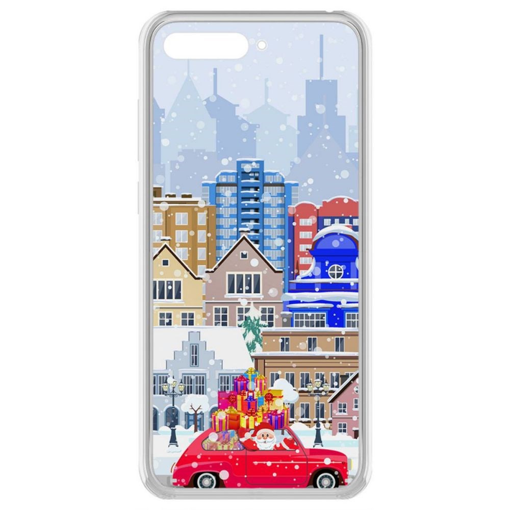 

Чехол-накладка Krutoff Clear Case Везем подарки для Huawei Y6 (2018)