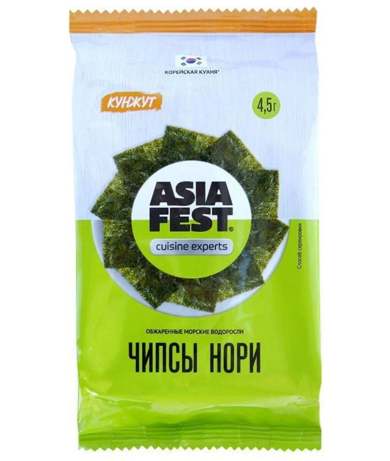 Чипсы нори Кунжут Asia Fest, 4.5 гр 36 Россия