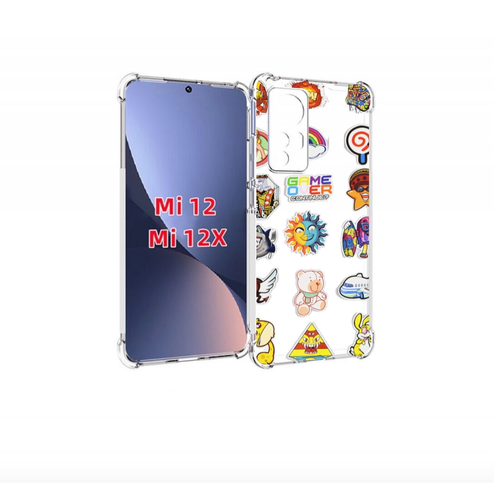 Чехол бампер MyPads Стикеры для Xiaomi 12/Xiaomi 12X противоударный