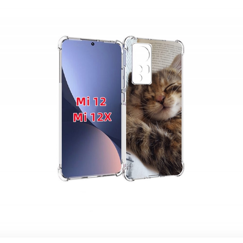 

Чехол бампер MyPads Спящий-котенок для Xiaomi 12., Прозрачный, Tocco