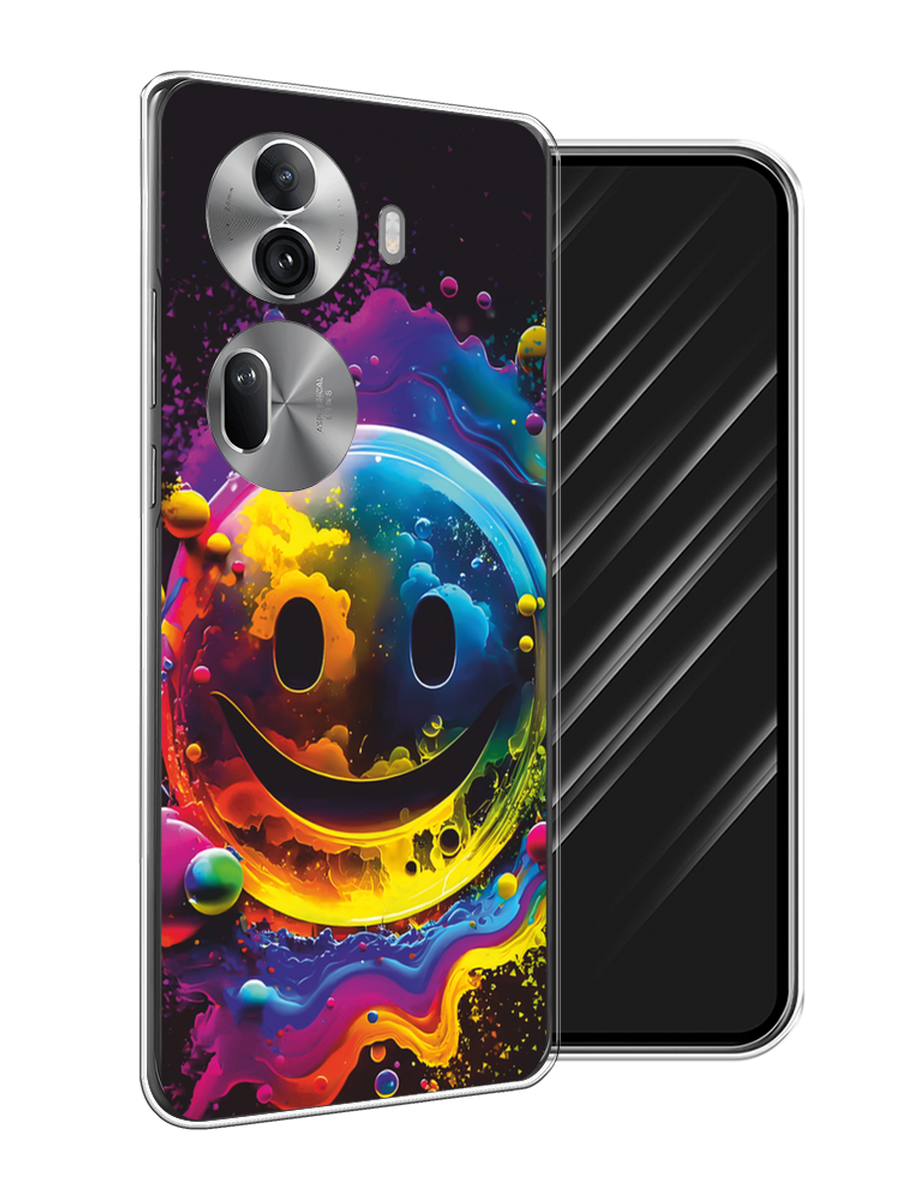 

Чехол Awog на Oppo Reno 11 Pro (Global) "Кислотный смайл", Фиолетовый;желтый;синий, 2515950-1