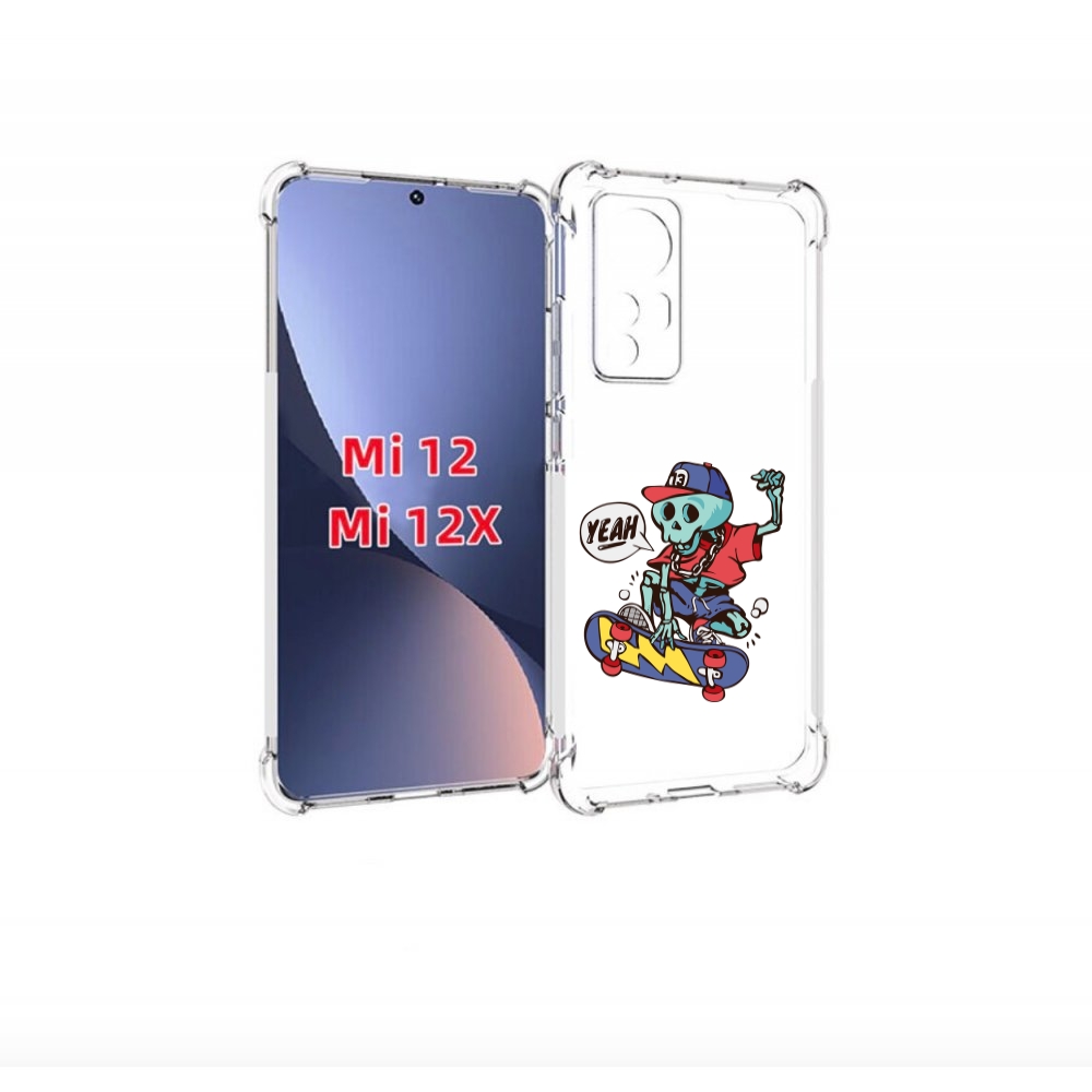 

Чехол бампер MyPads Скелет-на-скейте для Xiaomi 12., Прозрачный, Tocco