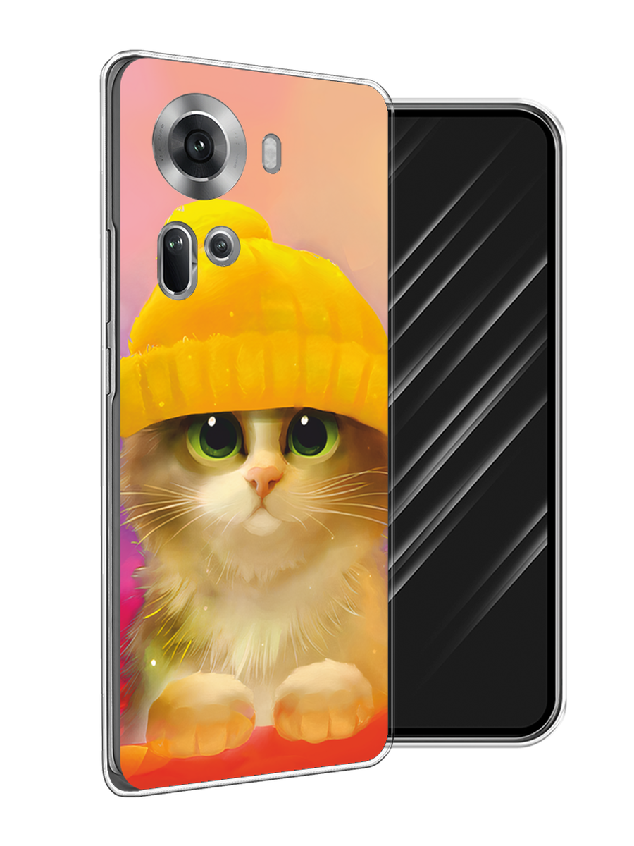 

Чехол Awog на Oppo Reno 11 (Global) "Котенок в желтой шапке", Желтый, 2515850-1