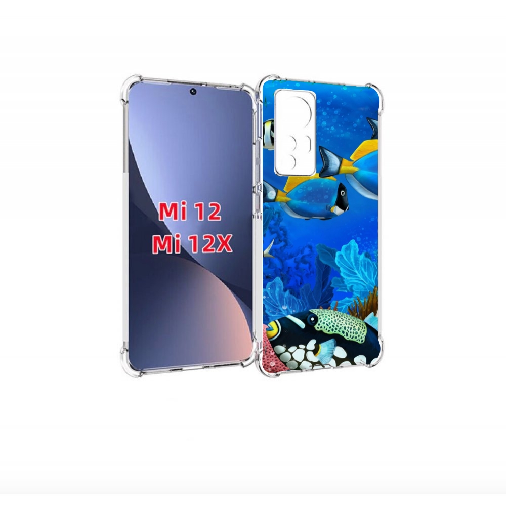 

Чехол бампер MyPads Рыбки для Xiaomi 12/Xiaomi 12X противоударный, Прозрачный, Tocco