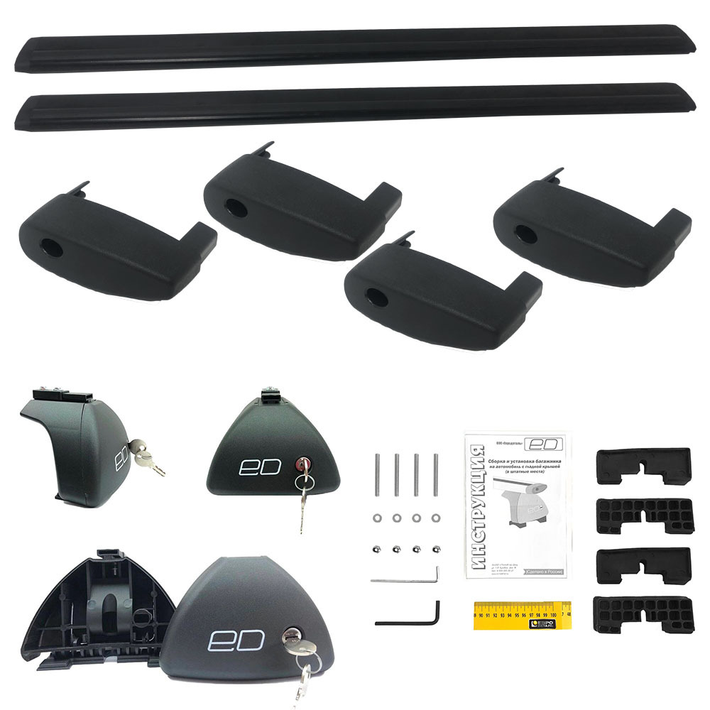 

Багажник универсальный Евродеталь аэро на крышу с замком Opel Astra Н Black крыловидный, Черный, OZPTSM130