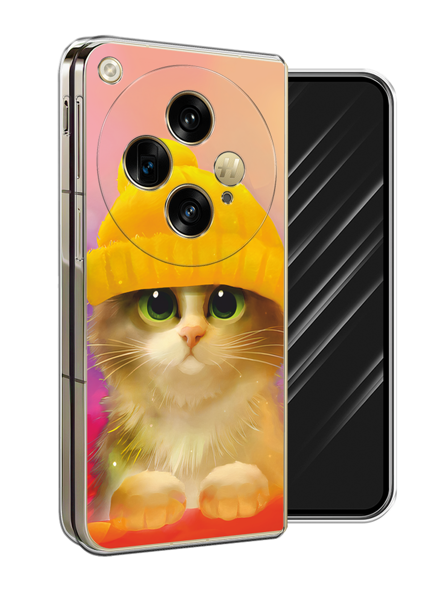 

Чехол Awog на Oppo Find N3 "Котенок в желтой шапке", Желтый, 2515550-1