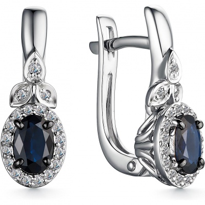 

Серьги с сапфирами и бриллиантами из белого золота Алкор 24438-202, 24438-202