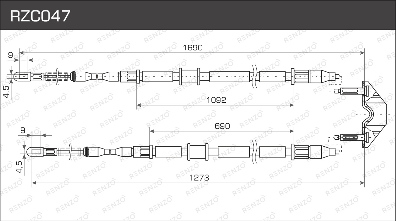 Тросы стояночного тормоза RENZO rzc047
