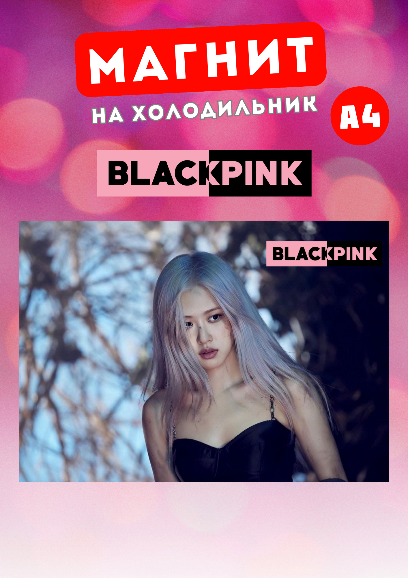 

Магнит на холодильник Магнитная история Black Pink бп16