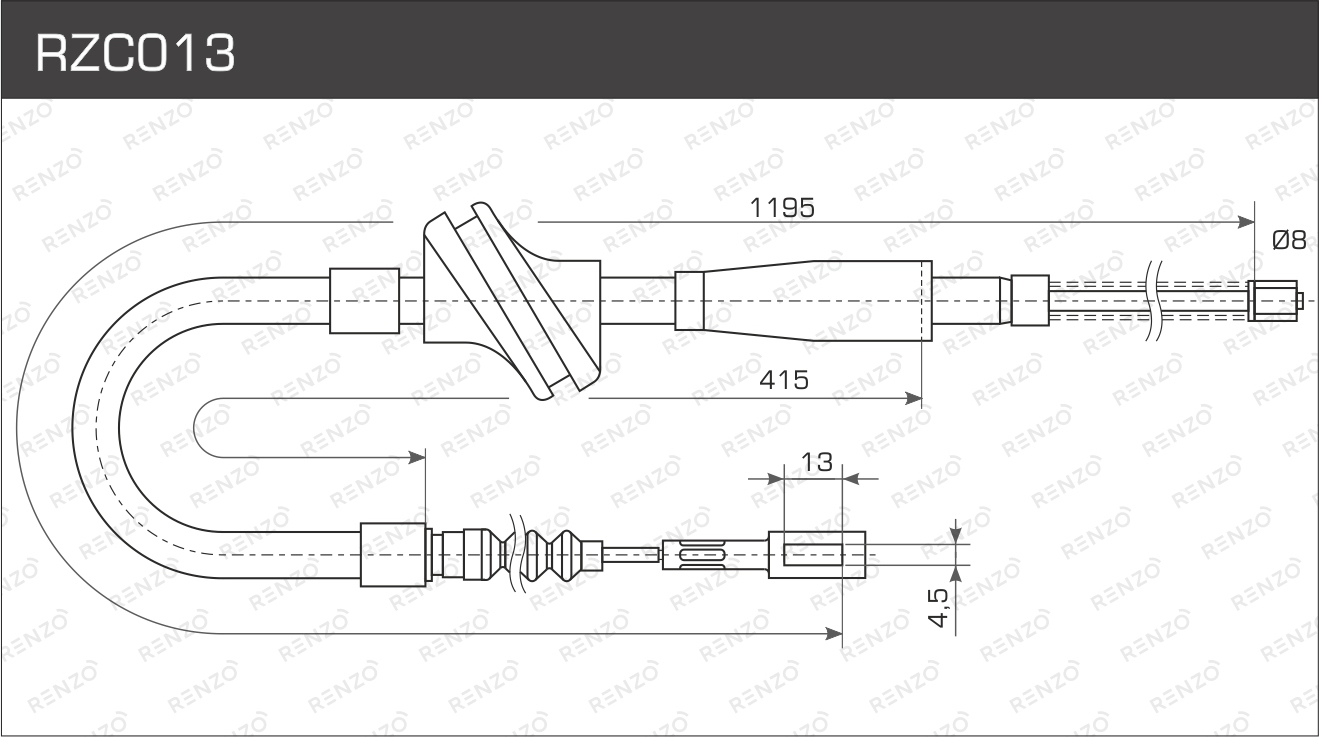 Тросы стояночного тормоза RENZO rzc013