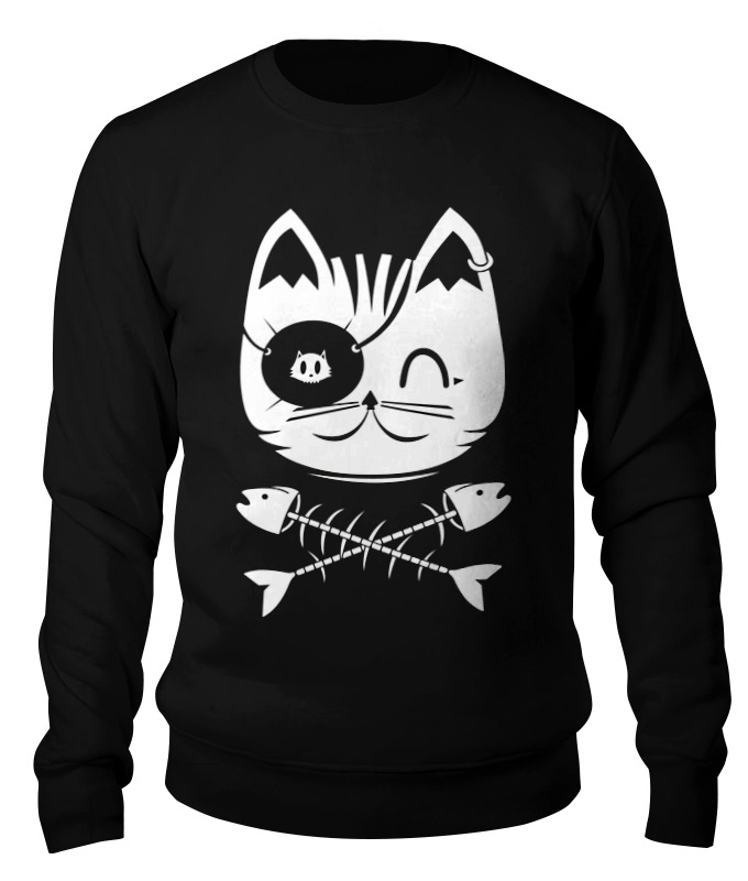 

Свитшот унисекс Printio Котик черный XS, Котик