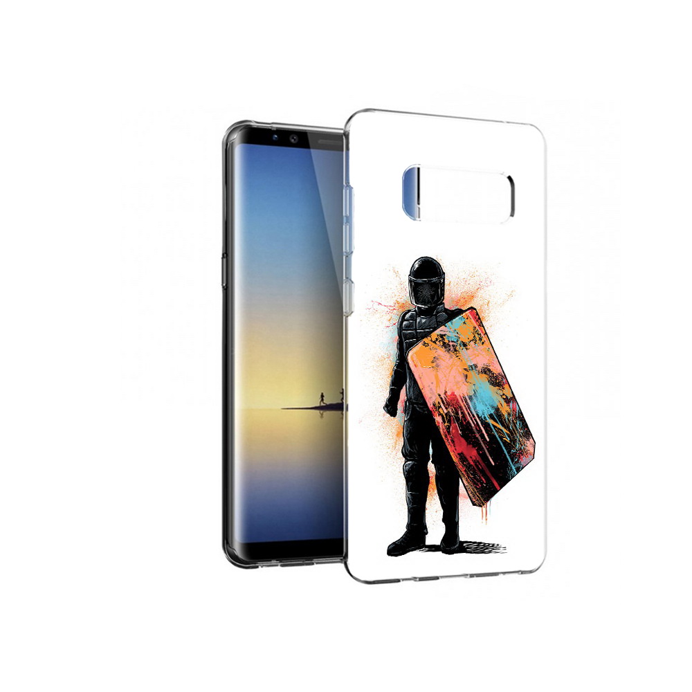 

Чехол MyPads Tocco для Samsung Galaxy Note 8 солдат с красочным щитом, Прозрачный, Tocco
