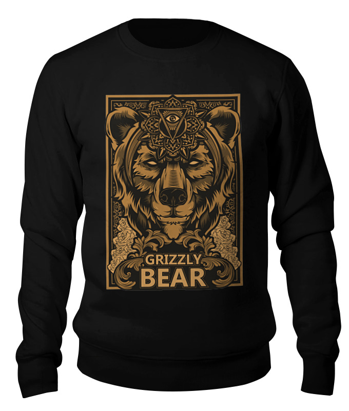 

Свитшот унисекс Printio Grizzly черный XS, Grizzly