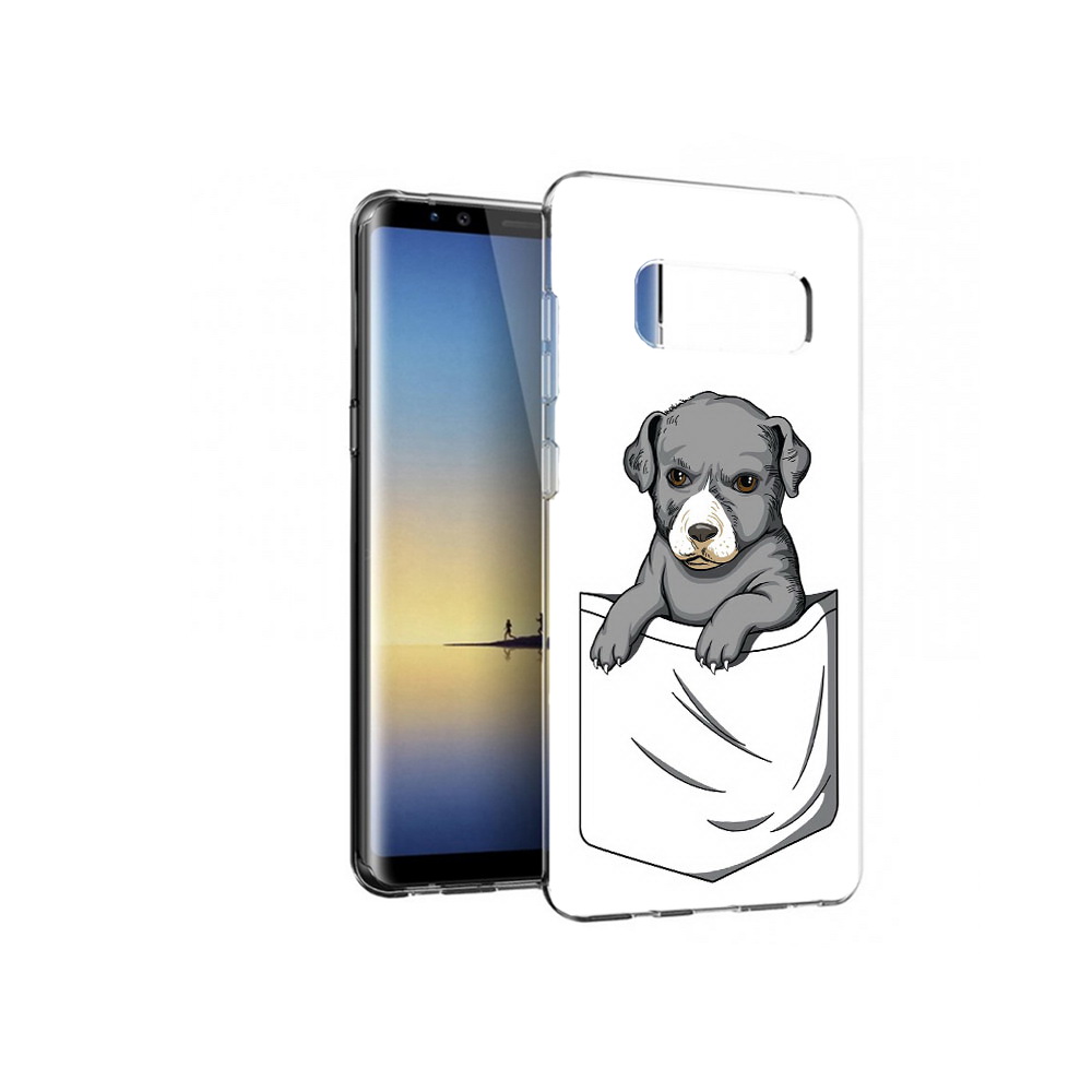 

Чехол MyPads Tocco для Samsung Galaxy Note 8 собачка в кармане, Прозрачный, Tocco
