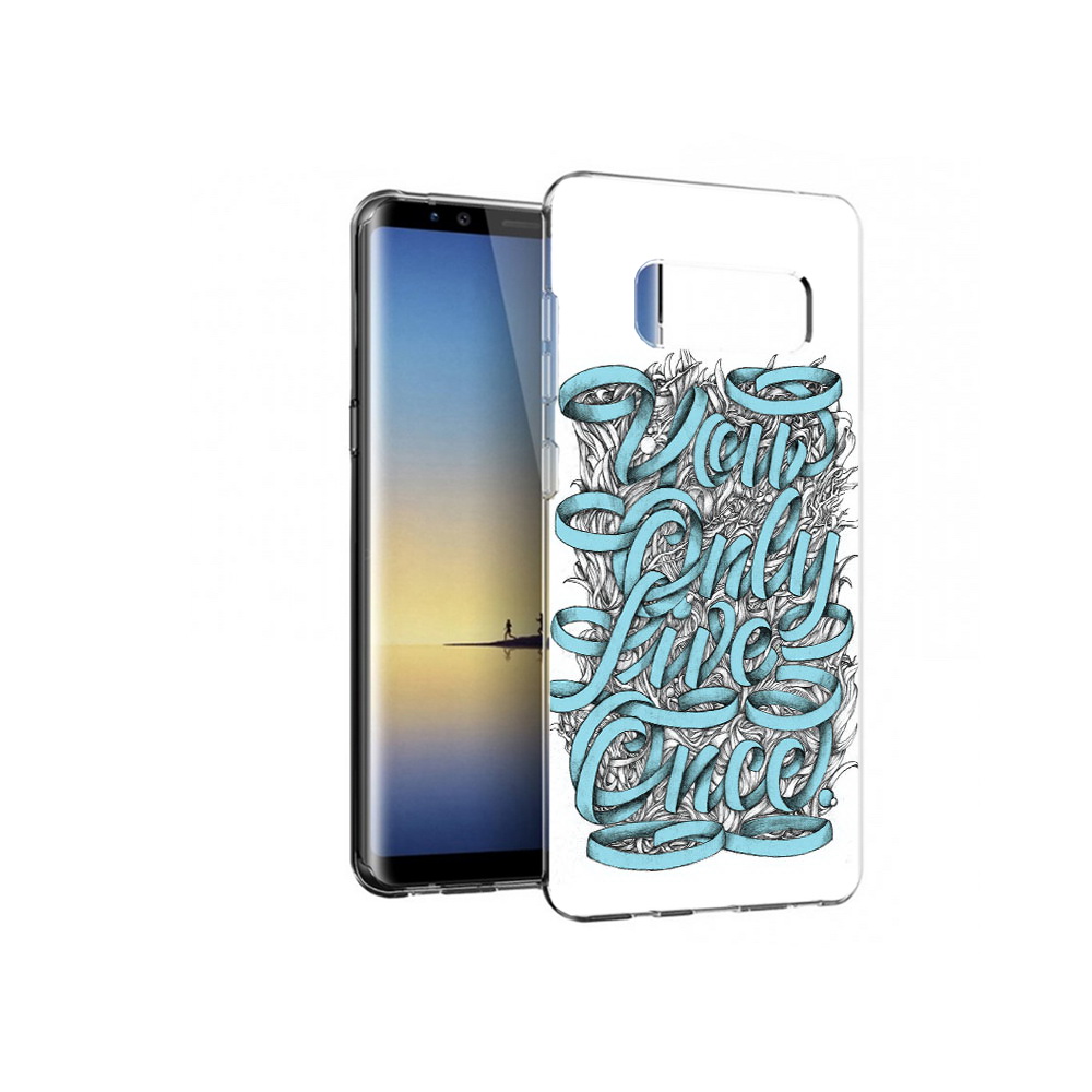 

Чехол MyPads Tocco для Samsung Galaxy Note 8 слова из ленты абстракция, Прозрачный, Tocco