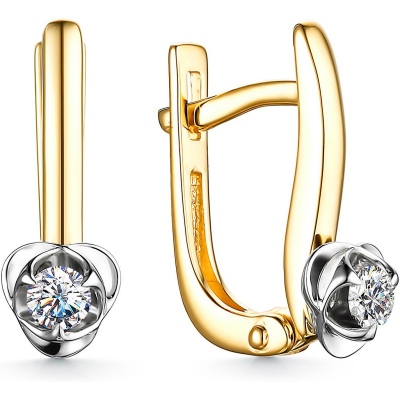 

Серьги с 2 бриллиантами из жёлтого золота Алкор 24489-300, 24489-300