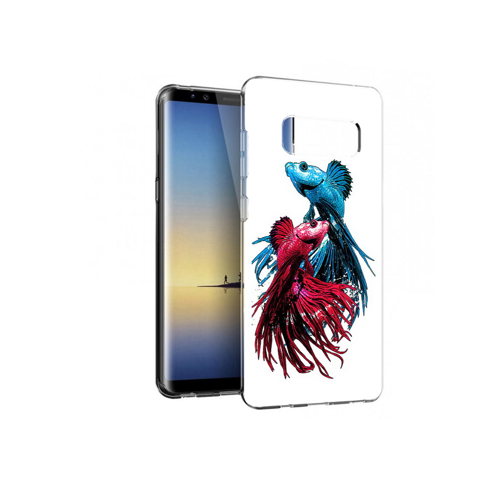 

Чехол MyPads Tocco для Samsung Galaxy Note 8 рыбы петушки, Прозрачный, Tocco